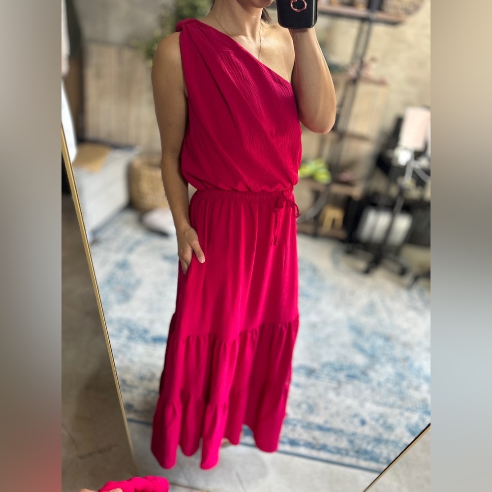 Max Studio Barbie pink off shoulder maxi dress - Picture 10 of 11